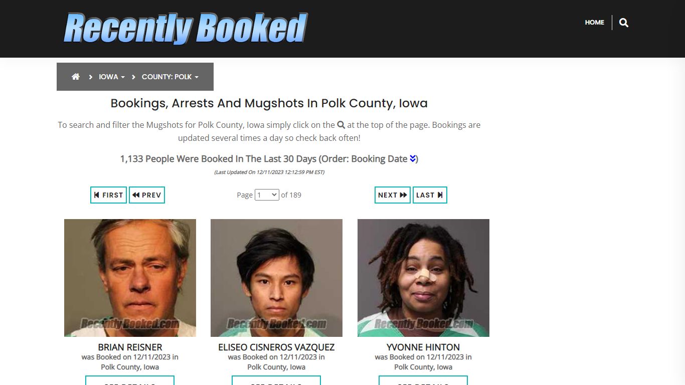 Recent bookings, Arrests, Mugshots in Polk County, Iowa - Recently Booked